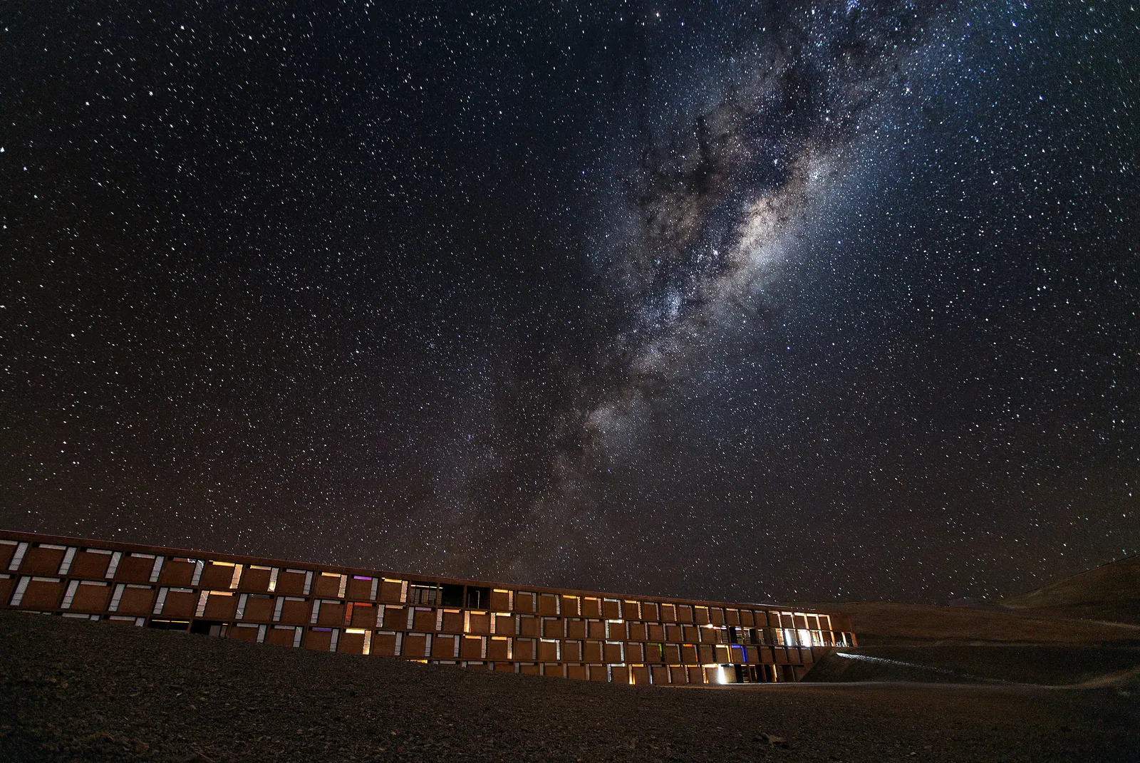 The Milky Way over the desert at Paranal, Chile